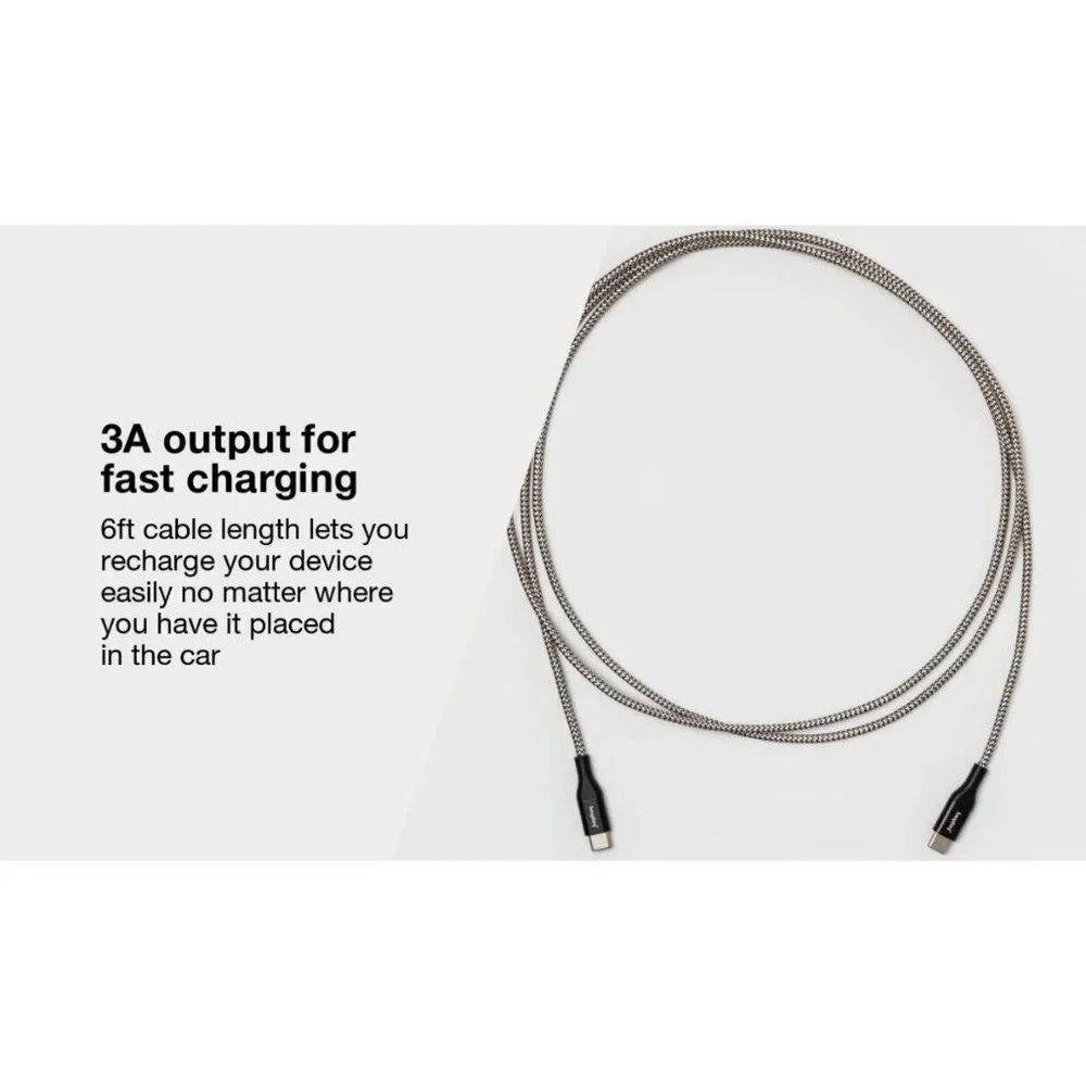 Heyday 6' Lightning to USB-C Power Delivery Car Charging Kit Dusk Blue
